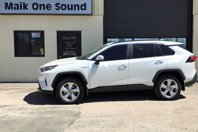 Toyota 2019 Rav4 Hybrid with professional window tint in North Bay